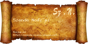 Szende Noémi névjegykártya