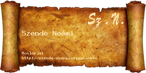 Szende Noémi névjegykártya
